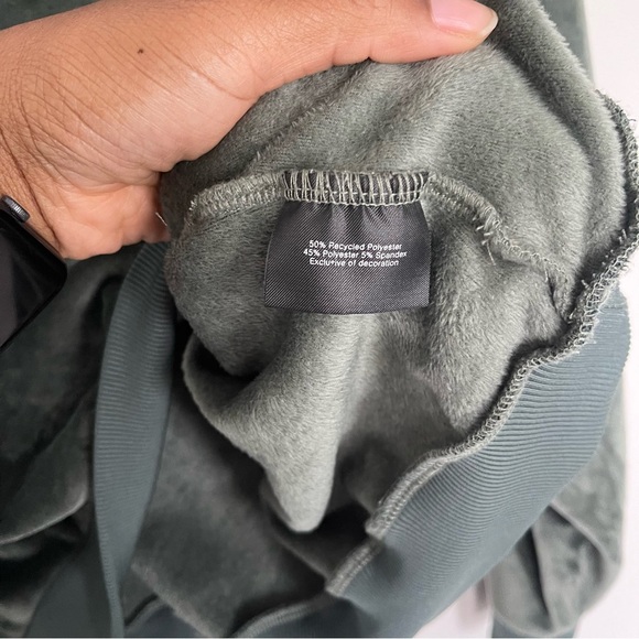 Summersalt The Plush Velour Relaxed Crew in Olive Green - Picture 5 of 6